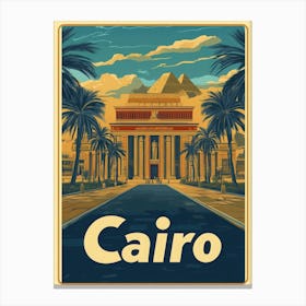 Aihrgdesign A Retro Travel Poster For Cairo Featuring The Gra A26f90b6 F8e6 43a0 9518 6fbe7aec2816 0 Canvas Print