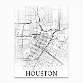 Houston, Texas, United States, City Map, Black And White Fade Design 1 Leinwandbild