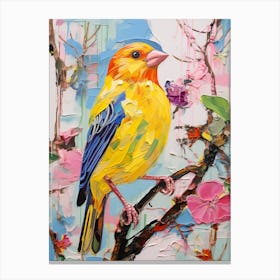 Colourful Bird Painting American Goldfinch 3 Canvas Print
