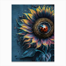 Ladybug On A Sunflower Canvas Print