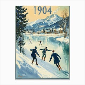 Aihrgdesign A Vintage Poster Of People Ice Skating On A Froze C2edbbfb 1504 4963 983a Cc876a085888 3 Canvas Print