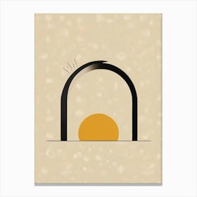 Arches Set Mustard Yellow Dot Sun Art Print (4) Canvas Print