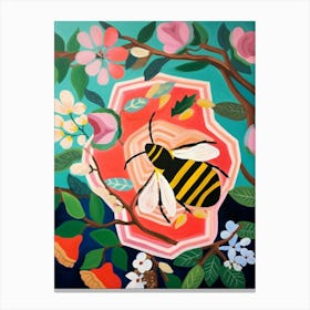Maximalist Animal Painting Honey Bee 3 Canvas Print