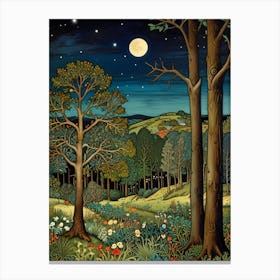 William Morris Moonlight In The Woods 33 Canvas Print