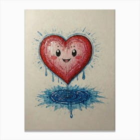 Heart Dripping Water 1 Canvas Print