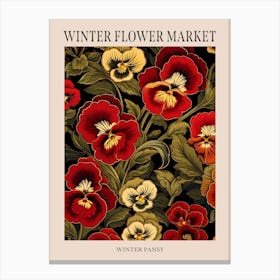 Winter Pansy 2 Winter Flower Market Poster Canvas Print