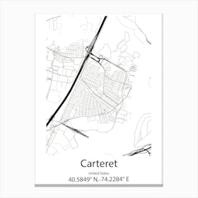 Carteret,United States Minimalist Map 1 Stampe su tela