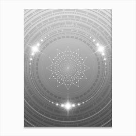 Geometric Glyph in White and Silver with Sparkle Array n.0251 Canvas Print