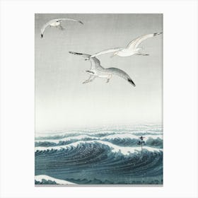 Three Seagulls (1900 1936), Ohara Koson Canvas Print