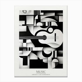 Music Abstract Black And White 8 Poster Canvas Print