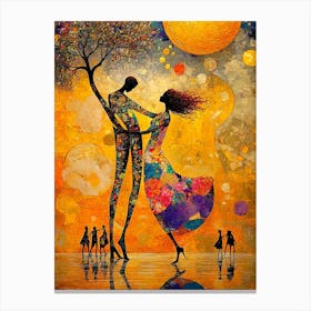 Couple Dancing In The Moonlight Canvas Print