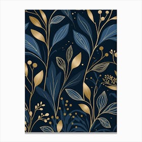 Seamless Pattern With Gold Leaves Canvas Print