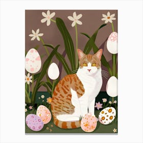 Cat And Easter Eggs 1 Canvas Print