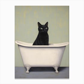 Cat In Bathtub Canvas Print