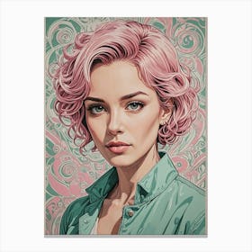 Pink Haired Girl Canvas Print