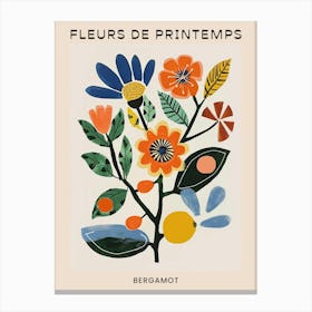Spring Floral French Poster  Bergamot 1 Canvas Print