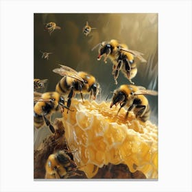 Carpenter Bee Storybook Illustration 14 Canvas Print