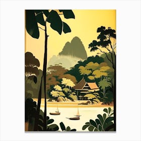 Koh Phangan Thailand Rousseau Inspired Tropical Destination Canvas Print