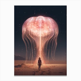 Cosmic surrealism of jellyfish in the desert Canvas Print