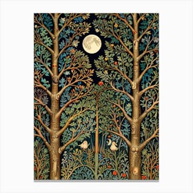 William Morris Forest At Night 4 Canvas Print