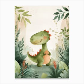 Cute T Rex Dinosaur Illustration 3 Canvas Print