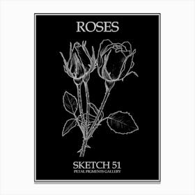 Roses Sketch 51 Poster Inverted Canvas Print