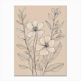 Floral Line Art Print (9) Canvas Print