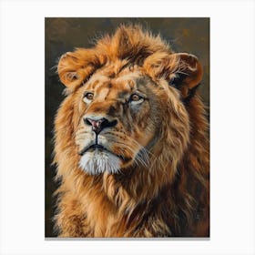 Barbary Lion Portrait Close Up 1 Canvas Print