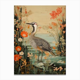 Grebe 1 Detailed Bird Painting Canvas Print