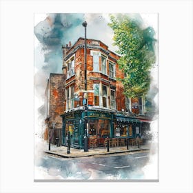 Lambeth London Borough   Street Watercolour 3 Canvas Print