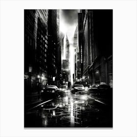 Black And White Cityscape Canvas Print