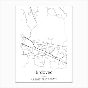 Brdovec,Croatia Minimalist Map Canvas Print