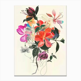 Fuchsia 1 Collage Flower Bouquet Canvas Print