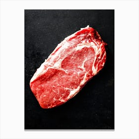 Fresh Meat — Food kitchen poster/blackboard, photo art Canvas Print