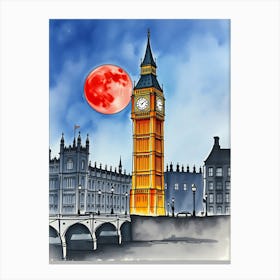 Big Ben And The Moon 1 Canvas Print