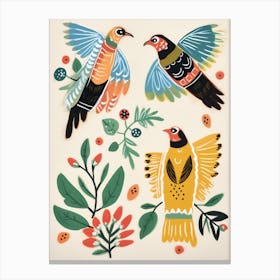 Folk Style Bird Painting Osprey 1 Canvas Print