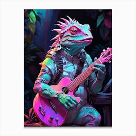 Lizard Playing Guitar 2 Canvas Print