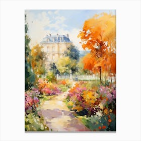 Autumn Gardens Painting Versailles Gardens France 4 Canvas Print