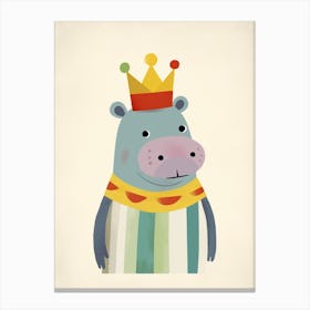 Little Hippo 3 Wearing A Crown Canvas Print