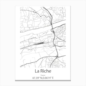 La Riche,France Minimalist Map Canvas Print