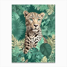 Leopard In The Jungle Canvas Print