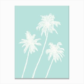 Palm Trees Aqua Canvas Print