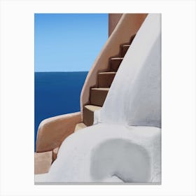To The Secret Balcony Santorini Canvas Print