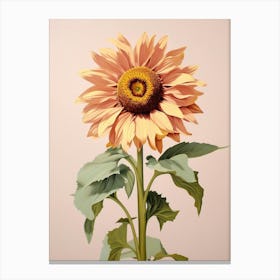 Floral Illustration Sunflower 3 Canvas Print