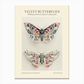 Velvet Butterflies Collection Shimmering Butterflies William Morris Style 8 Canvas Print