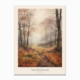 Autumn Forest Landscape The High Weald England Poster Canvas Print