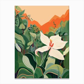Boho Wildflower Painting White Trillium 2 Canvas Print