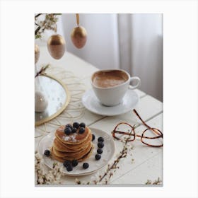 Pancakes And Coffee Canvas Print