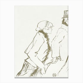 Ontwerp Voor Omslag Muziekblad Pauvre Pierreuse Met Lopende Vrouw En Man (1893), Henri de Toulouse-Lautrec Canvas Print