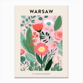 Flower Market Poster Warsaw Poland Canvas Print